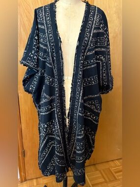 Ecote bohemian geometric pattern cotton kaftan one size